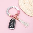 Mauve Marble Silicone Color Block Key Ring Bracelet