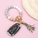 Taupe Leopard Silicone Color Block Key Ring Bracelet
