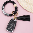  Silicone Color Block Print Key Ring Bracelet