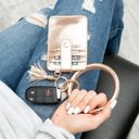 Rose Gold Key Ring Wallet Bracelet