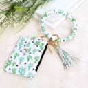 Cactus Key Ring ID Wallet Zip Bracelet