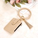 Champagne Key Ring ID Wallet Zip Bracelet