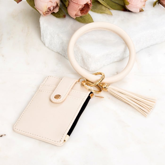 Key Ring ID Wallet Zip Bracelet