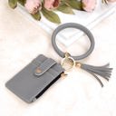 Dark Gray Key Ring ID Wallet Zip Bracelet