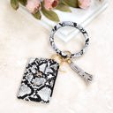 Gray Snake Key Ring ID Wallet Zip Bracelet