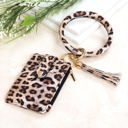 Leopard Key Ring ID Wallet Zip Bracelet