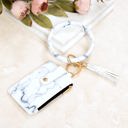 Marble Key Ring ID Wallet Zip Bracelet