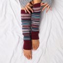 Wine Fairisle Leg Warmers