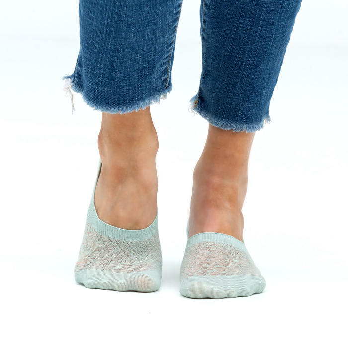 No Slip Knit Burnout Sneaker Socks- 3 Pack