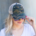  C.C� Camo Distressed Caps Hat