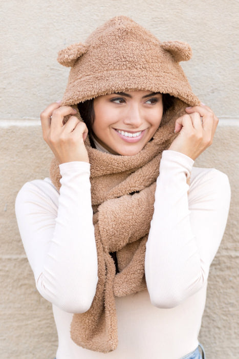 Teddy Bear Hooded Scarf