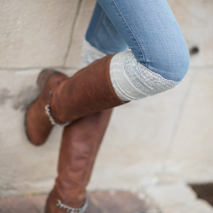 Lace Topped Over The Knee Socks