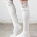  Lace Topped Over The Knee Socks