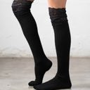 Black Lace Topped Over The Knee Socks