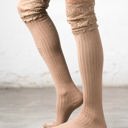 Tan Lace Topped Over The Knee Socks