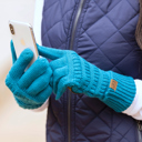 Teal C.C� Knit Touch Gloves