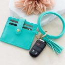 Teal Key Ring ID Wallet Bracelet