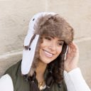 White Alpine Aviator Trapper Hat