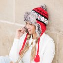  Fair Isle Pom Trapper Hat