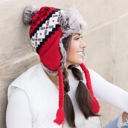  Fair Isle Pom Trapper Hat
