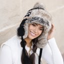  Fair Isle Pom Trapper Hat