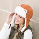 Camel Kitten Ear Trapper Hat