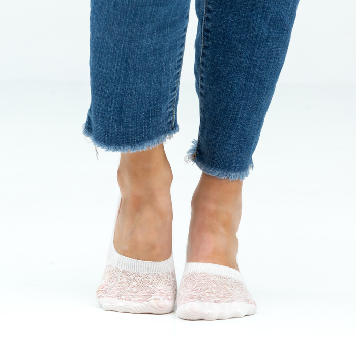 No Slip Knit Burnout Sneaker Socks- 3 Pack