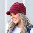 Burgundy C.C� Knit Brimmed Cap