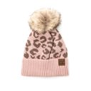 Rose C.C� Natural Leopard Pom Beanie Hat