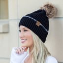  C.C� Accent Cuff Pom Beanie Hat