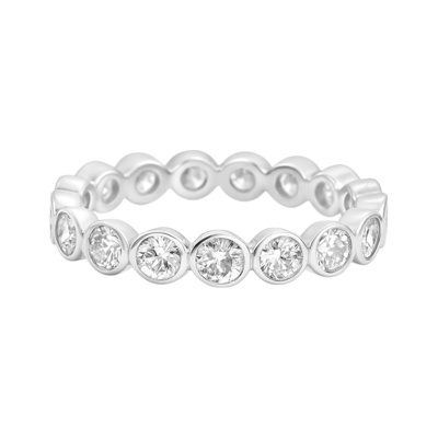 Sterling Silver Bubble Moissanite 3.0CT Eternity Band