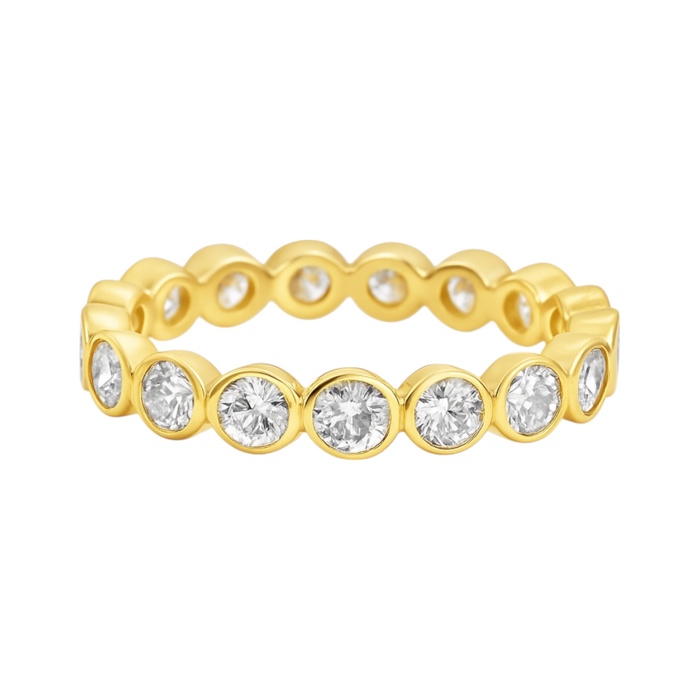 Sterling Silver Bubble Moissanite 3.0CT Eternity Band