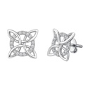  Sterling Silver Quaternary Celtic Knot CZ Studs