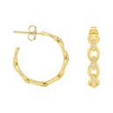  Sterling Silver Moissanite Oval Link Post Hoop Earrings