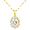  Sterling Silver 2.0CT Oval Moissanite W/ Halo Necklace