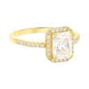  Sterling Silver Emerald Cut 6MM*8MM 2.0CT Moissanite W/ Halo Ring