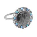 Sterling Silver Alternating Opal Ring