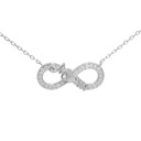  Sterling Silver CZ Infinity "Mom" Heart Necklace