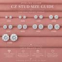  Sterling Silver Round CZ Studs