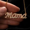  Sterling Silver CZ "MAMA" Necklace (2 Colors)
