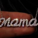  Sterling Silver CZ "MAMA" Necklace (2 Colors)