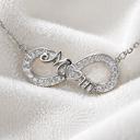 Sterling Silver CZ Infinity "Mom" Heart Necklace