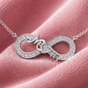  Sterling Silver CZ Infinity "Mom" Heart Necklace