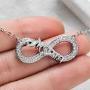  Sterling Silver CZ Infinity "Mom" Heart Necklace