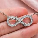  Sterling Silver CZ Infinity "Mom" Heart Necklace