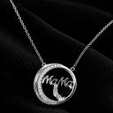  Sterling Silver CZ Round "MAMA" Necklace
