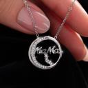  Sterling Silver CZ Round "MAMA" Necklace
