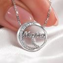 Sterling Silver CZ Round "MAMA" Necklace