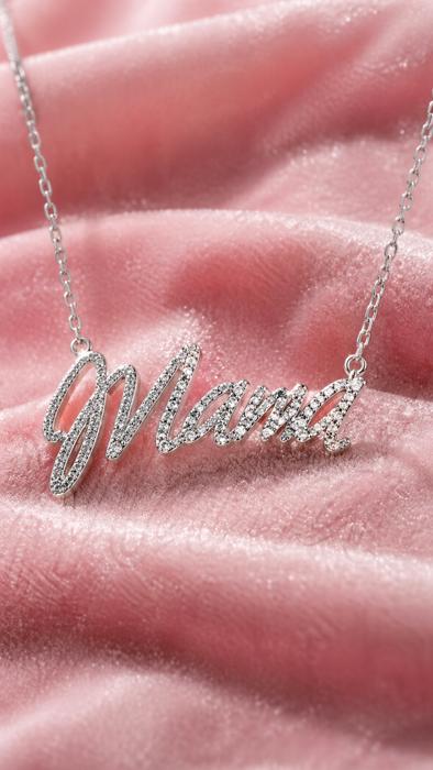 Sterling Silver Cursive "MAMA" Necklace