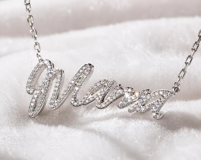 Sterling Silver Cursive "MAMA" Necklace
